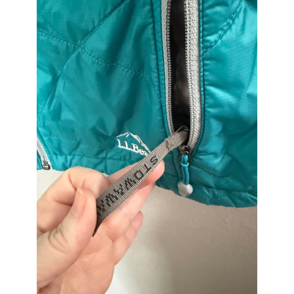 L.L.Bean PrimaLoft Packaway Vest S Teal‎ Quilted Outdoor Hiking Travel Gorpcore - Picture 3 of 10